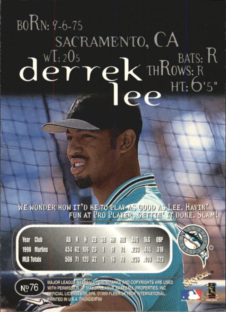 1999 Skybox Thunder Baseball "Main Set" Cards #1 to #150 - Picture 143 of 281