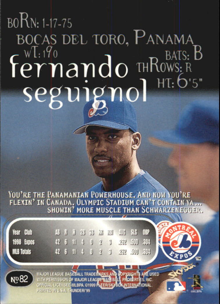 1999 Skybox Thunder Baseball "Main Set" Cards #1 to #150 - Picture 155 of 281