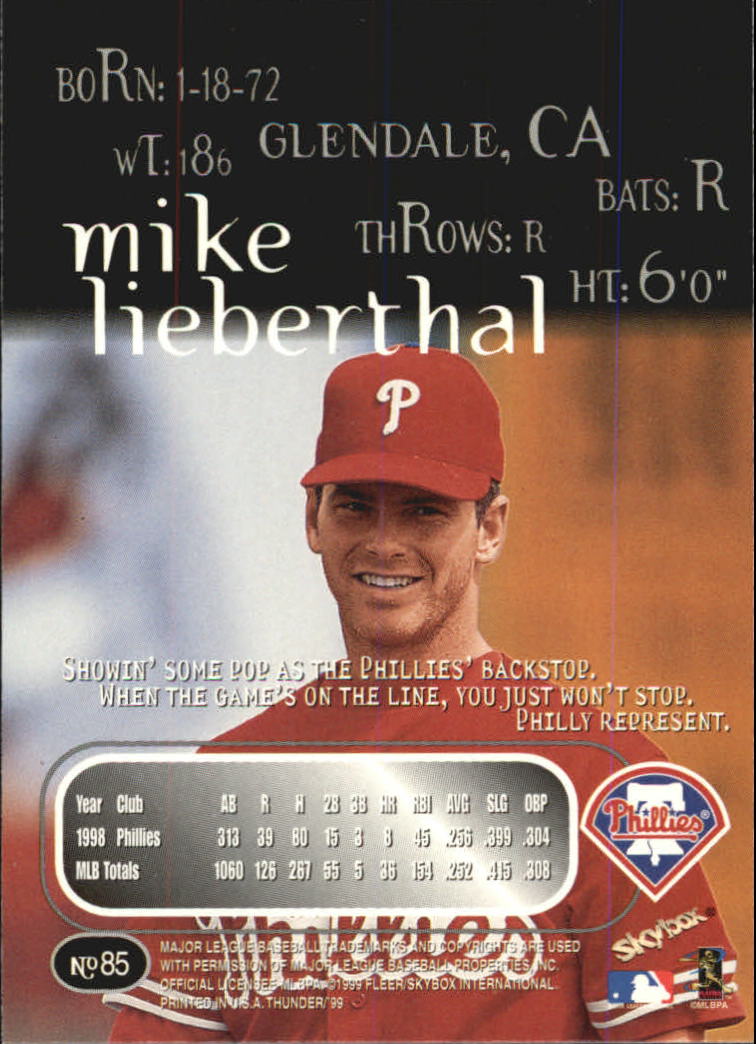 1999 Skybox Thunder Baseball "Main Set" Cards #1 to #150 - Picture 159 of 281