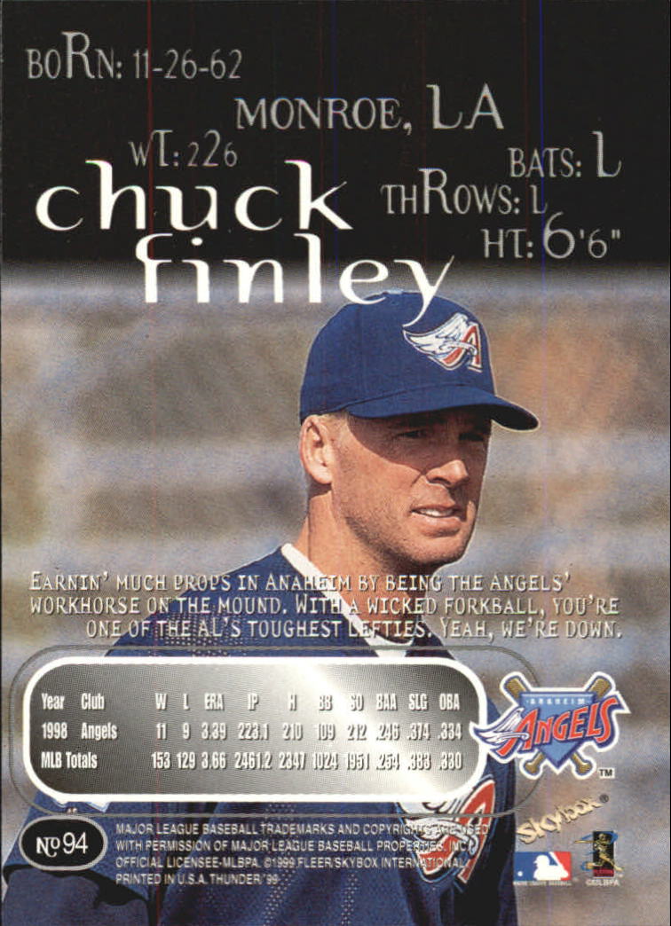1999 Skybox Thunder Baseball "Main Set" Cards #1 to #150 - Picture 177 of 281