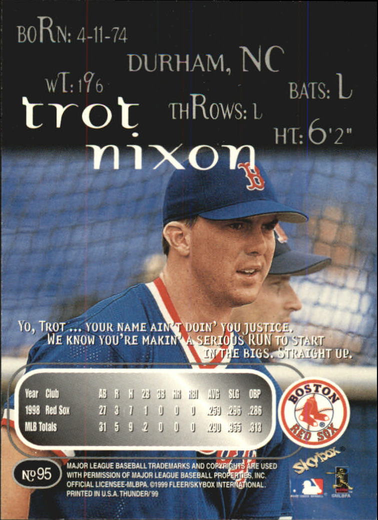 1999 Skybox Thunder Baseball "Main Set" Cards #1 to #150 - Picture 179 of 281