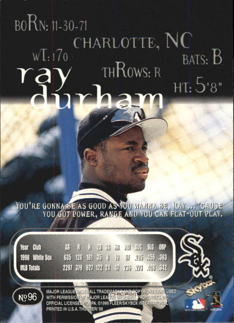 1999 Skybox Thunder Baseball "Main Set" Cards #1 to #150 - Picture 181 of 281