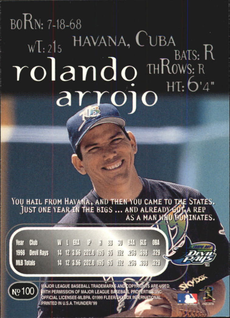 1999 Skybox Thunder Baseball "Main Set" Cards #1 to #150 - Picture 187 of 281