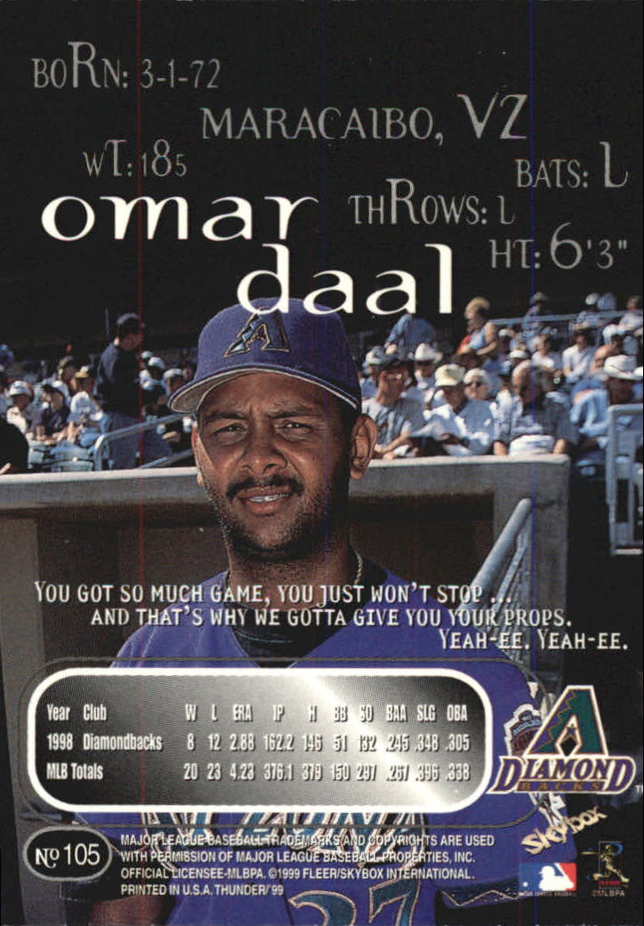 1999 Skybox Thunder Baseball "Main Set" Cards #1 to #150 - Picture 197 of 281