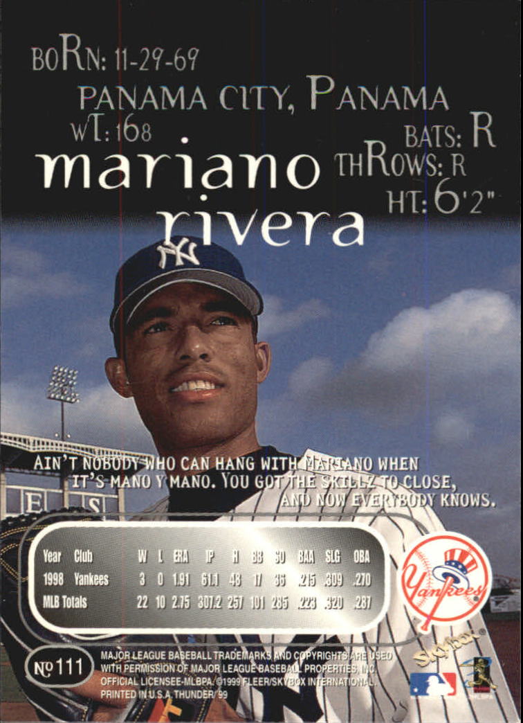 1999 Skybox Thunder Baseball "Main Set" Cards #1 to #150 - Picture 209 of 281