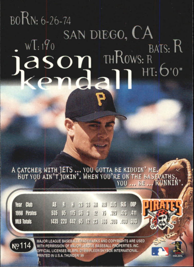 1999 Skybox Thunder Baseball "Main Set" Cards #1 to #150 - Picture 215 of 281