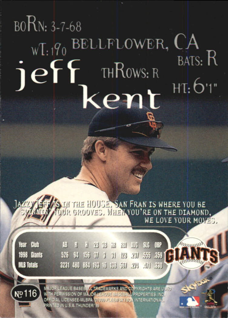 1999 Skybox Thunder Baseball "Main Set" Cards #1 to #150 - Picture 219 of 281