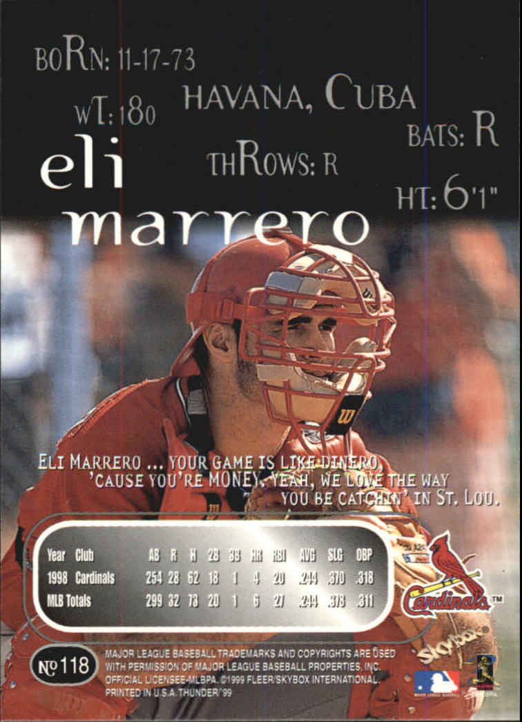 1999 Skybox Thunder Baseball "Main Set" Cards #1 to #150 - Picture 221 of 281