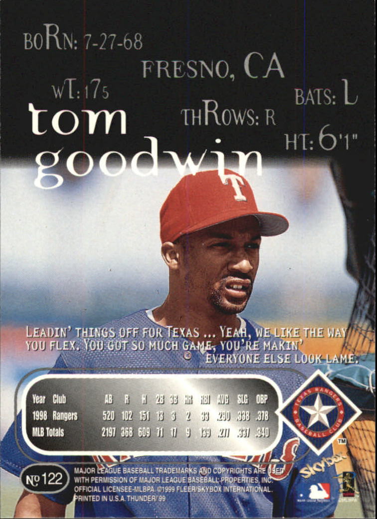 1999 Skybox Thunder Baseball "Main Set" Cards #1 to #150 - Picture 229 of 281