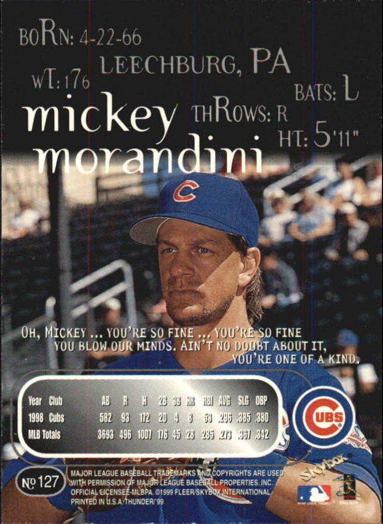 1999 Skybox Thunder Baseball "Main Set" Cards #1 to #150 - Picture 239 of 281