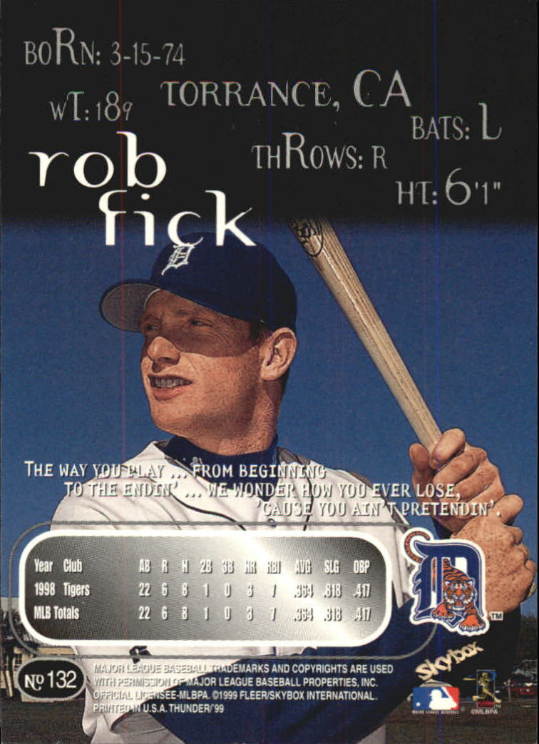 1999 Skybox Thunder Baseball "Main Set" Cards #1 to #150 - Picture 249 of 281
