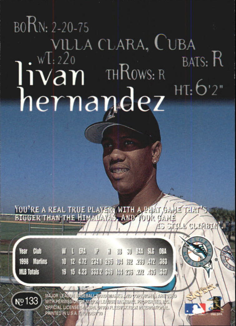 1999 Skybox Thunder Baseball "Main Set" Cards #1 to #150 - Picture 251 of 281