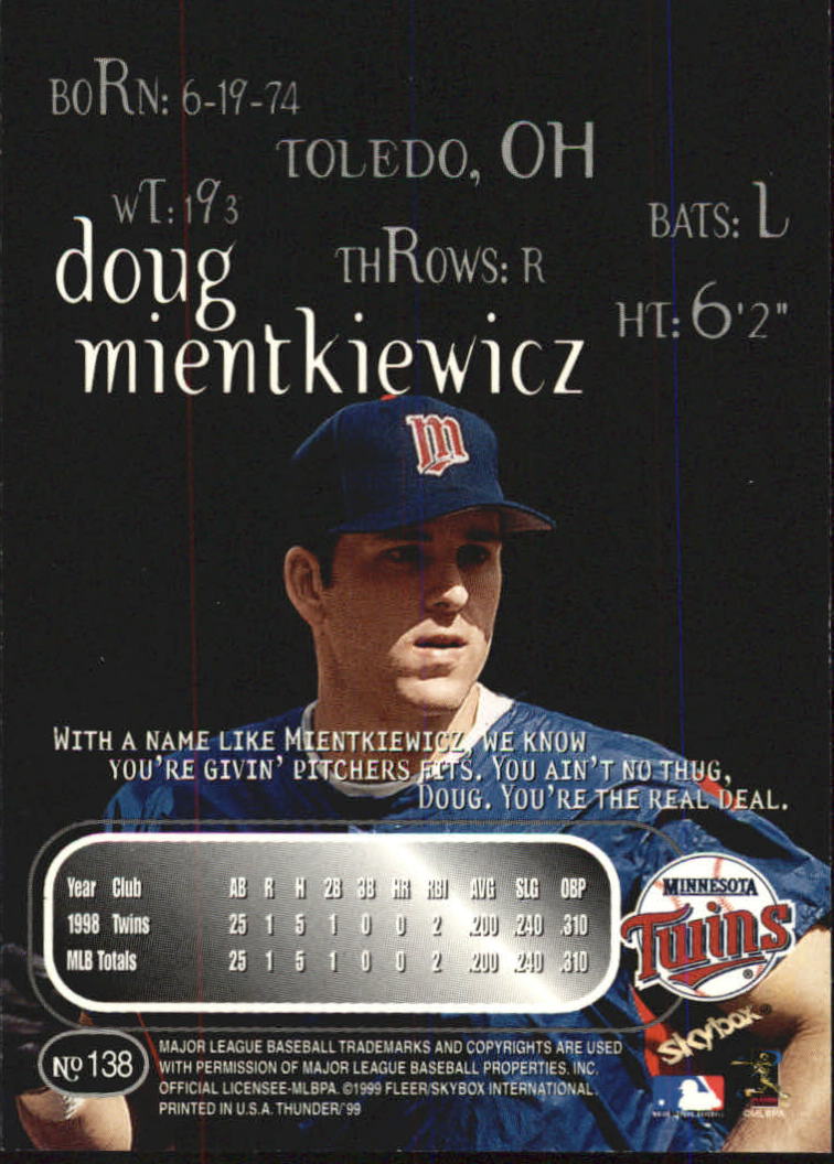 1999 Skybox Thunder Baseball "Main Set" Cards #1 to #150 - Picture 261 of 281