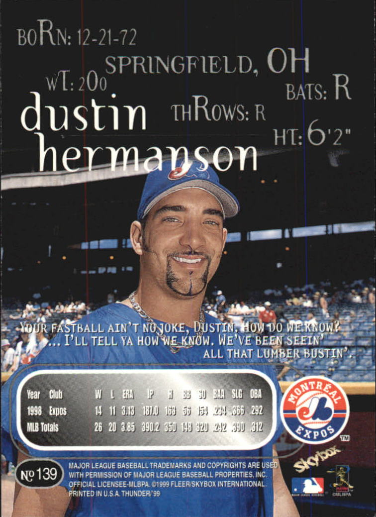 1999 Skybox Thunder Baseball "Main Set" Cards #1 to #150 - Picture 263 of 281