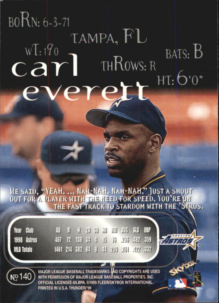 1999 Skybox Thunder Baseball "Main Set" Cards #1 to #150 - Picture 265 of 281