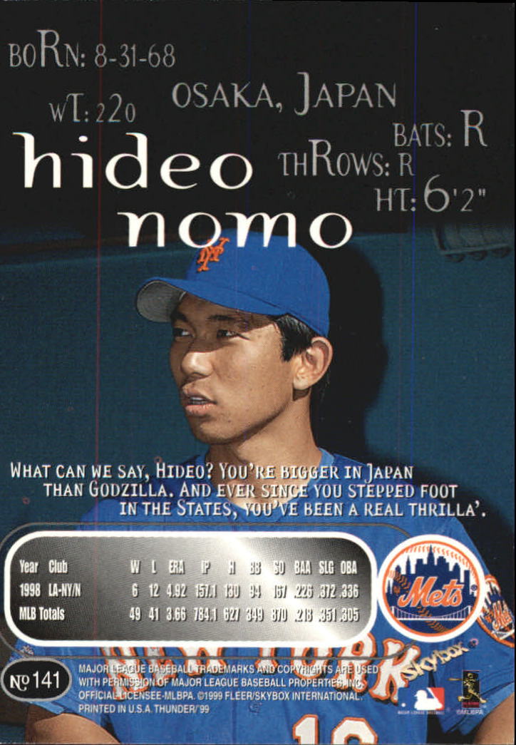 1999 Skybox Thunder Baseball "Main Set" Cards #1 to #150 - Picture 267 of 281