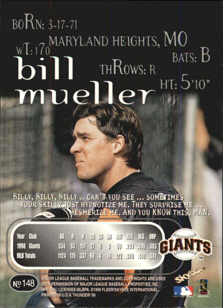 1999 Skybox Thunder Baseball "Main Set" Cards #1 to #150 - Picture 277 of 281