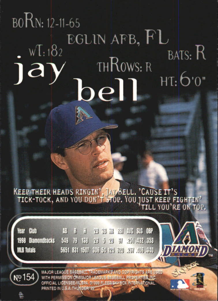 1999 Skybox Thunder Baseball "Main Set" Cards #151 to #300 - Picture 7 of 243