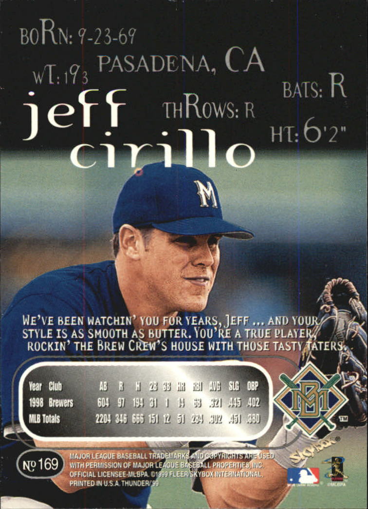 1999 Skybox Thunder Baseball "Main Set" Cards #151 to #300 - Picture 35 of 243