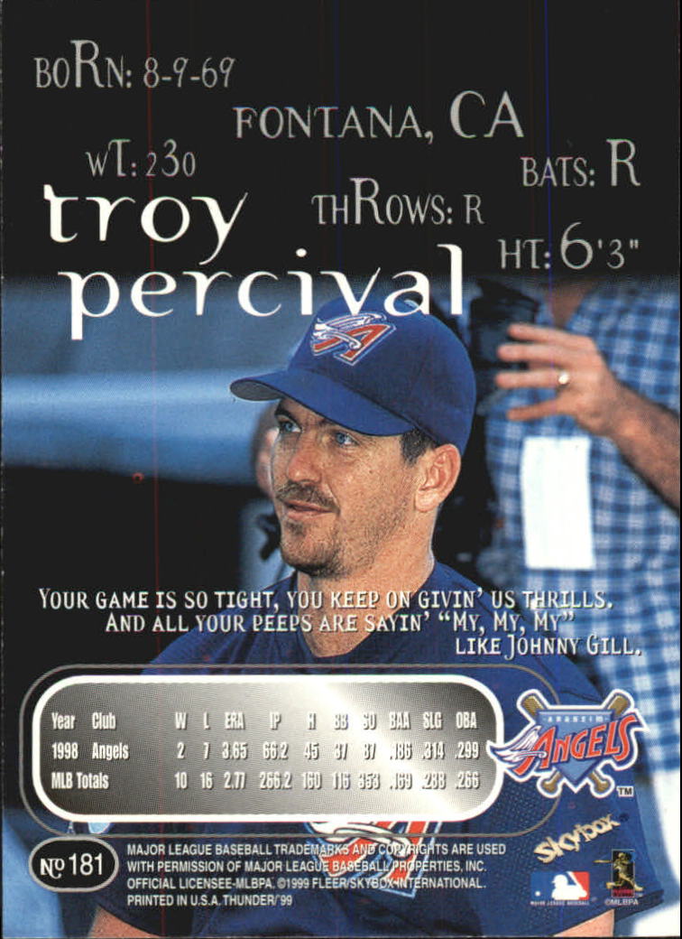1999 Skybox Thunder Baseball "Main Set" Cards #151 to #300 - Picture 55 of 243