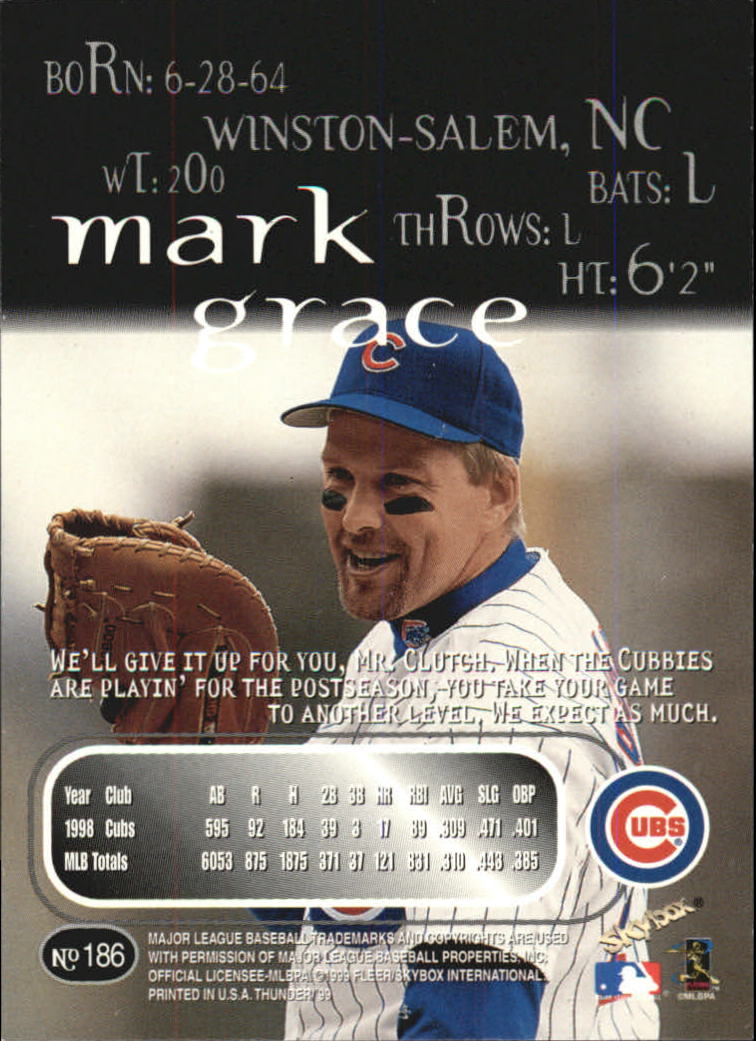 1999 Skybox Thunder Baseball "Main Set" Cards #151 to #300 - Picture 63 of 243
