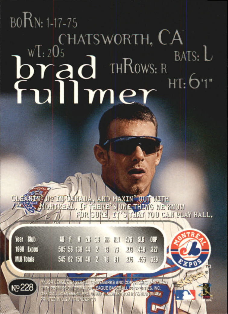 1999 Skybox Thunder Baseball "Main Set" Cards #151 to #300 - Picture 127 of 243