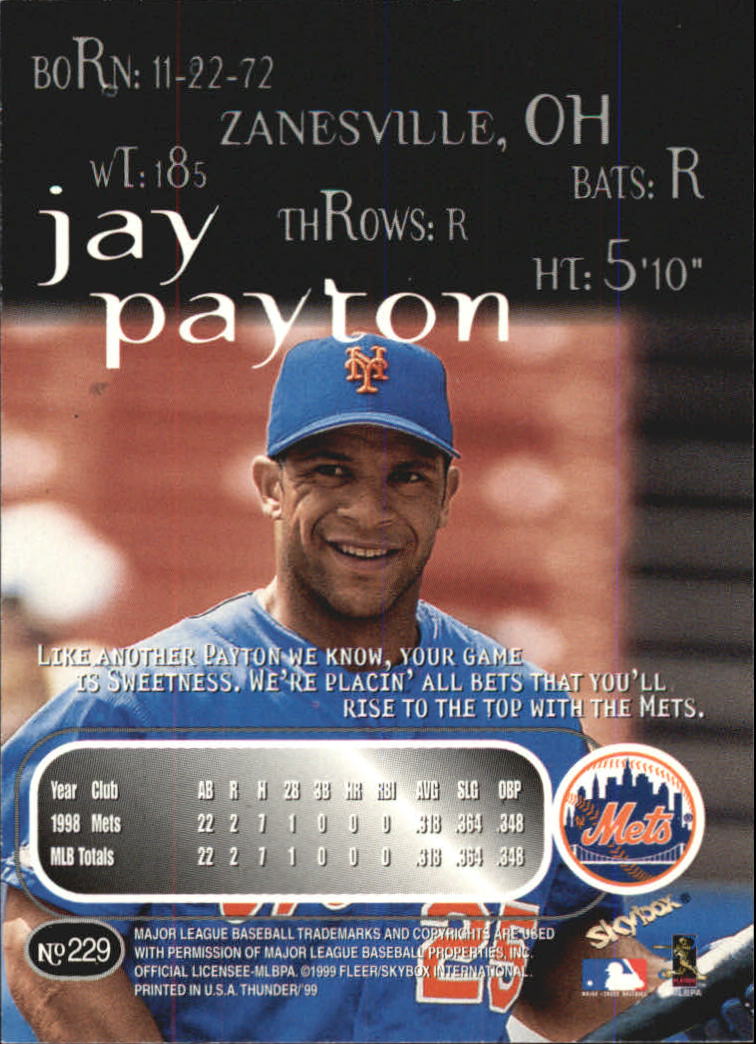 1999 Skybox Thunder Baseball "Main Set" Cards #151 to #300 - Picture 129 of 243