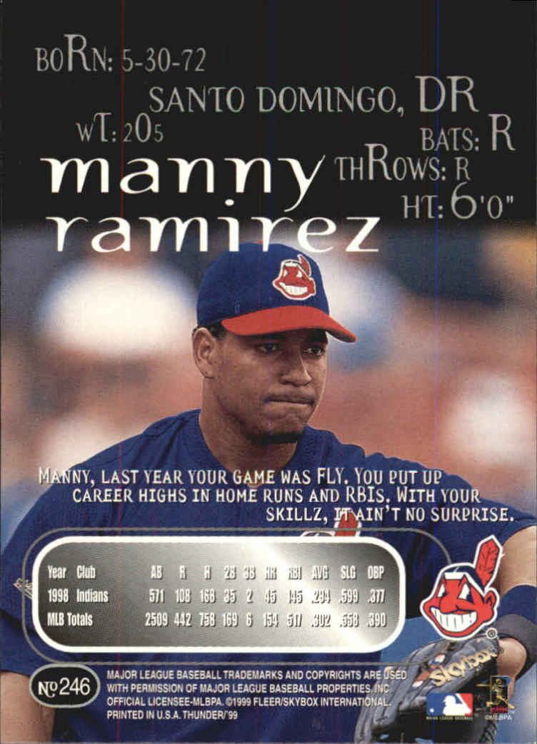 1999 Skybox Thunder Baseball "Main Set" Cards #151 to #300 - Picture 159 of 243