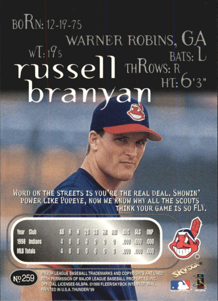 1999 Skybox Thunder Baseball "Main Set" Cards #151 to #300 - Picture 177 of 243