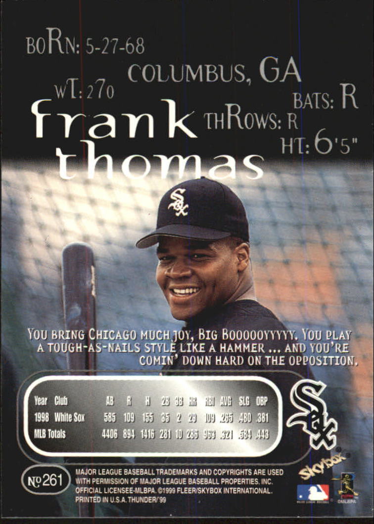 1999 Skybox Thunder Baseball "Main Set" Cards #151 to #300 - Picture 179 of 243
