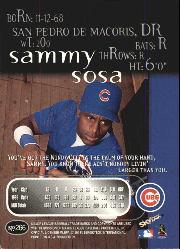 1999 Skybox Thunder Baseball "Main Set" Cards #151 to #300 - Picture 185 of 243