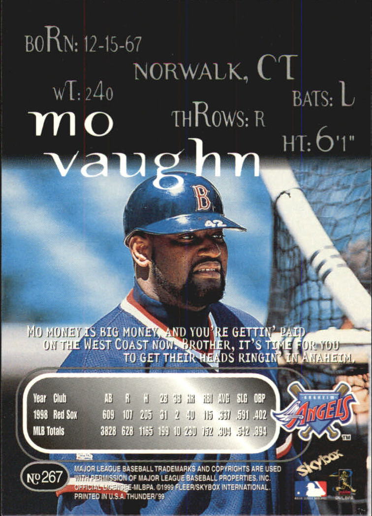 1999 Skybox Thunder Baseball "Main Set" Cards #151 to #300 - Picture 187 of 243