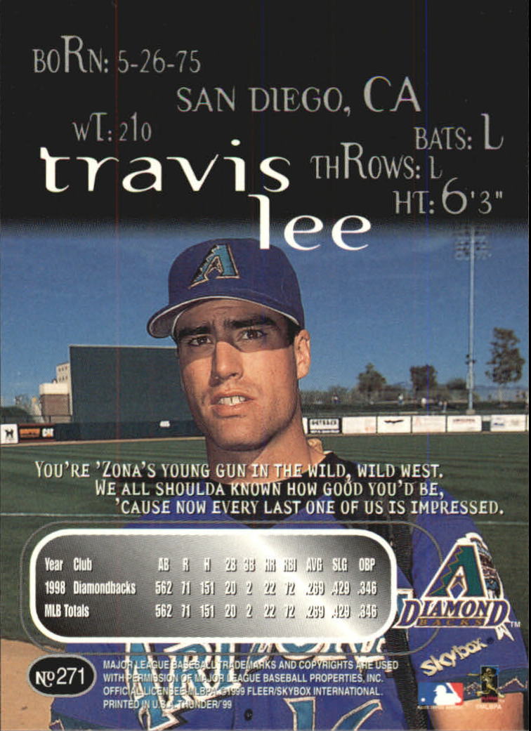 1999 Skybox Thunder Baseball "Main Set" Cards #151 to #300 - Picture 195 of 243