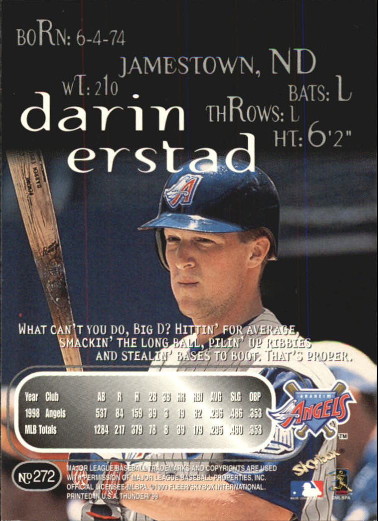 1999 Skybox Thunder Baseball "Main Set" Cards #151 to #300 - Picture 197 of 243