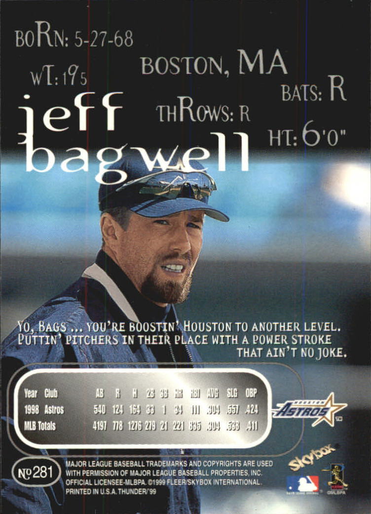 1999 Skybox Thunder Baseball "Main Set" Cards #151 to #300 - Picture 211 of 243