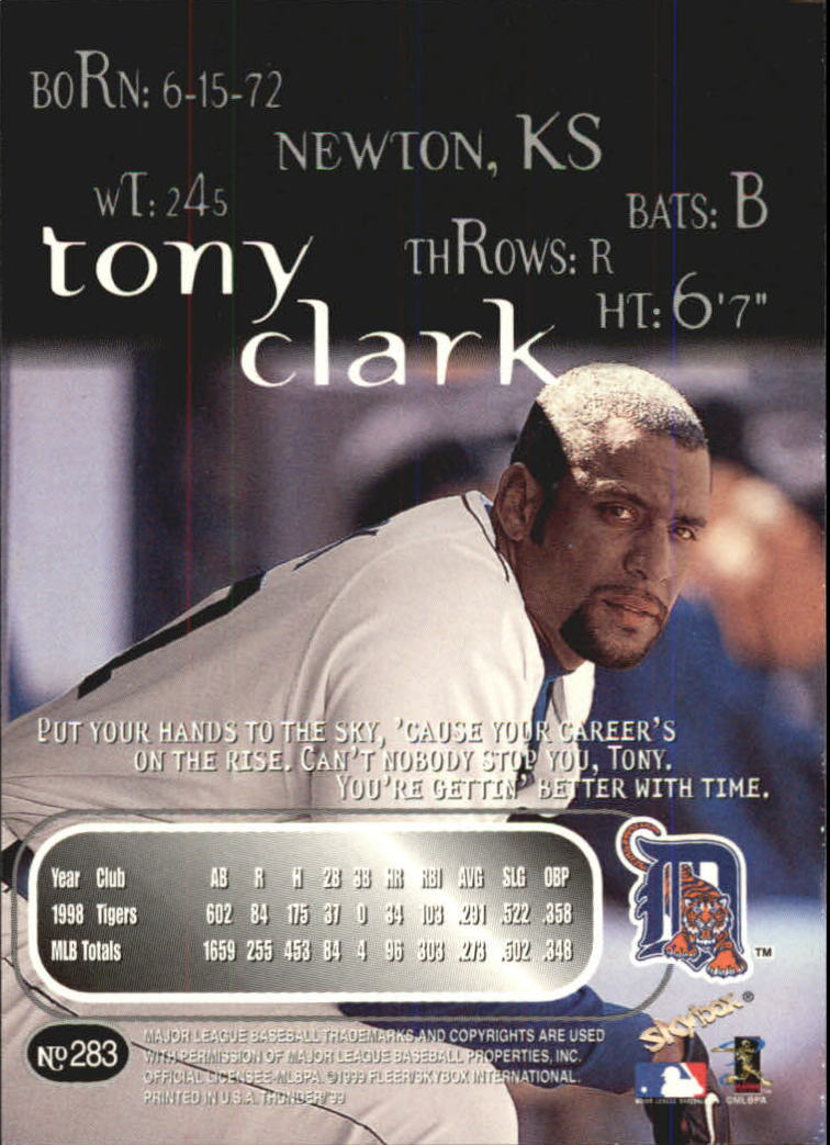 1999 Skybox Thunder Baseball "Main Set" Cards #151 to #300 - Picture 215 of 243