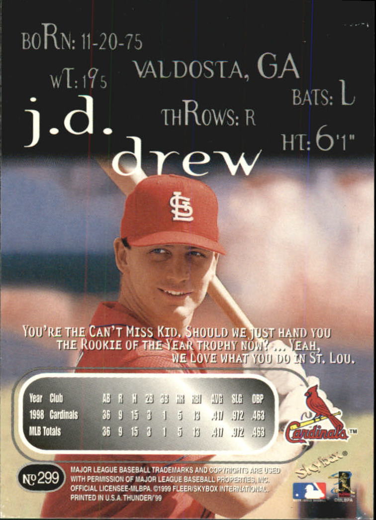 1999 Skybox Thunder Baseball "Main Set" Cards #151 to #300 - Picture 241 of 243
