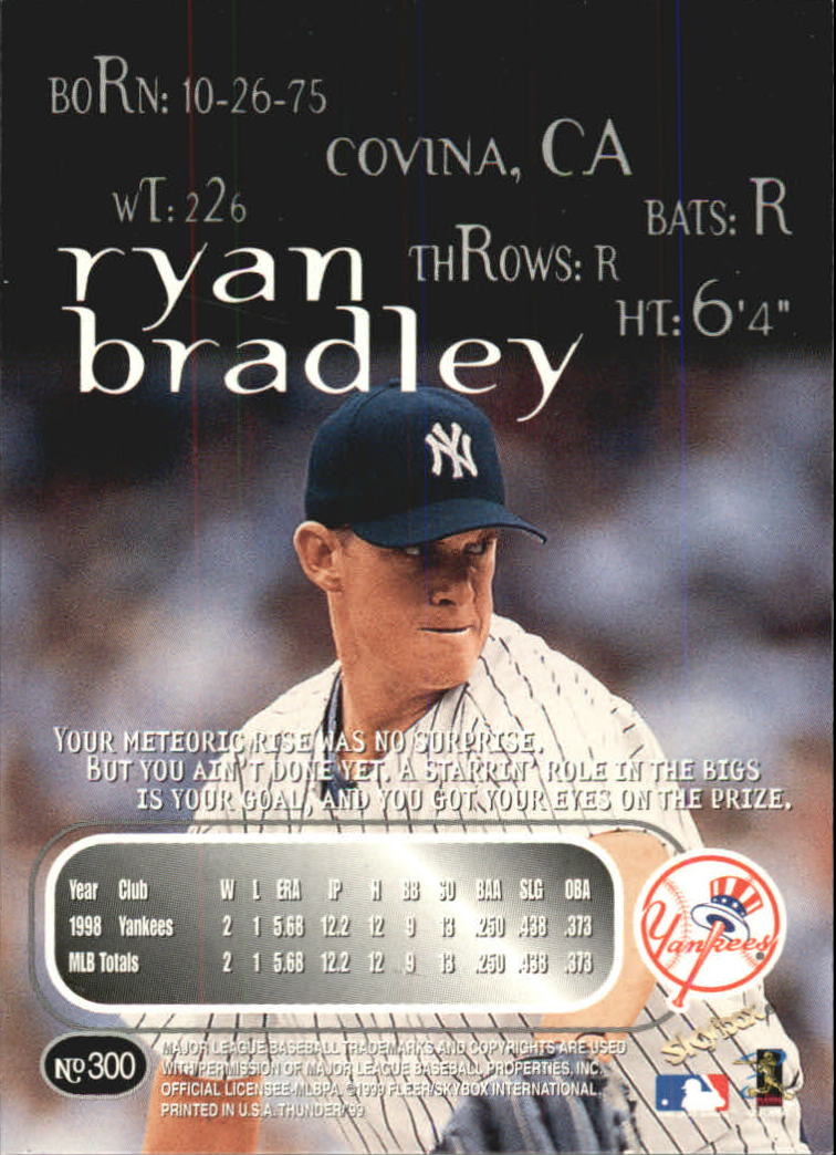 1999 Skybox Thunder Baseball "Main Set" Cards #151 to #300 - Picture 243 of 243