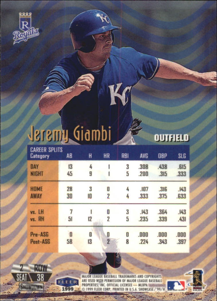 1999 Flair Showcase (Fleer) Baseball "Row 2" Parallel Cards - Picture 11 of 59