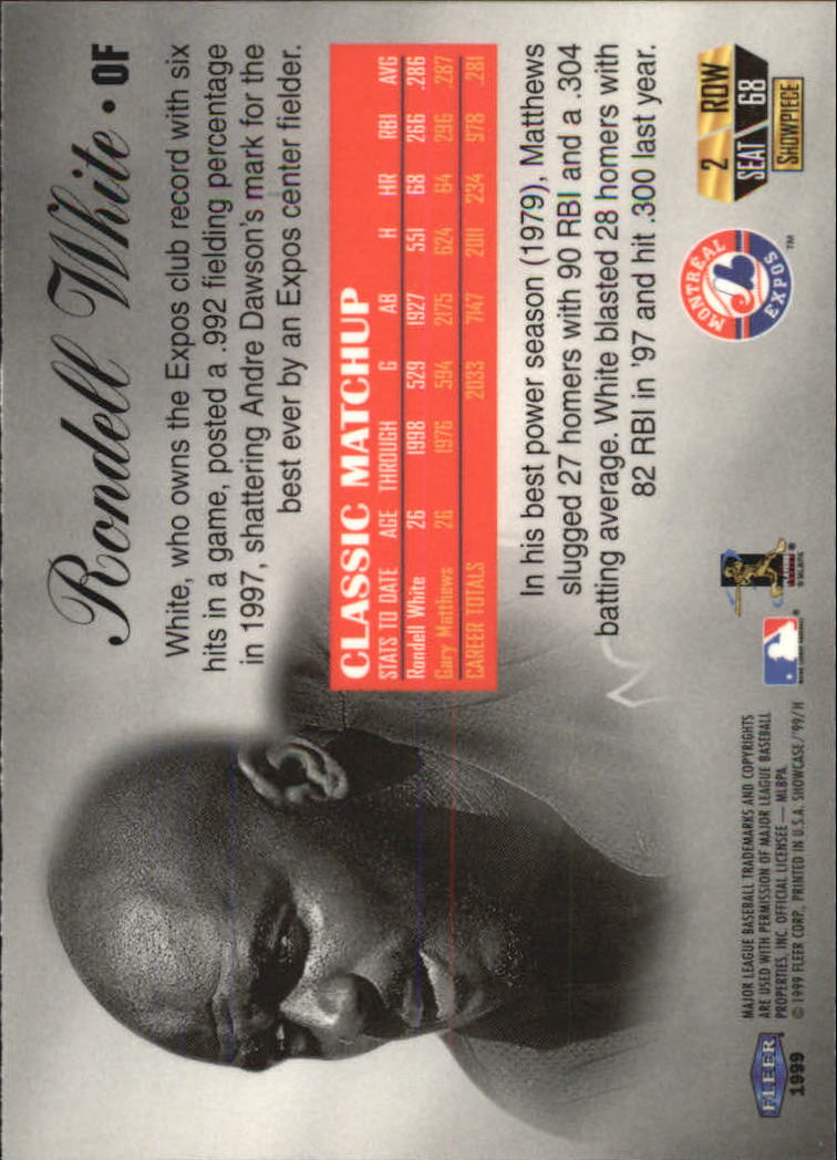1999 Flair Showcase (Fleer) Baseball "Row 2" Parallel Cards - Picture 25 of 59