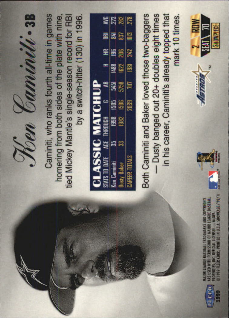 1999 Flair Showcase (Fleer) Baseball "Row 2" Parallel Cards - Picture 27 of 59