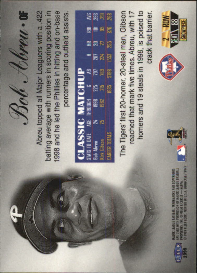 1999 Flair Showcase (Fleer) Baseball "Row 2" Parallel Cards - Picture 35 of 59