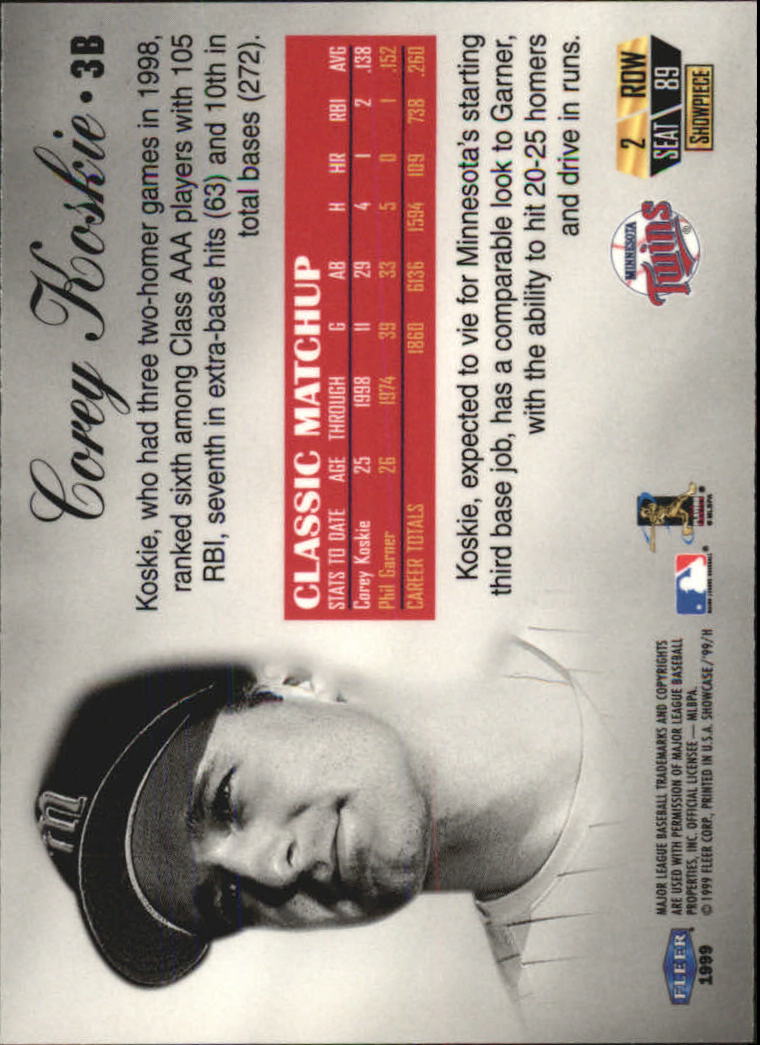 1999 Flair Showcase (Fleer) Baseball "Row 2" Parallel Cards - Picture 37 of 59