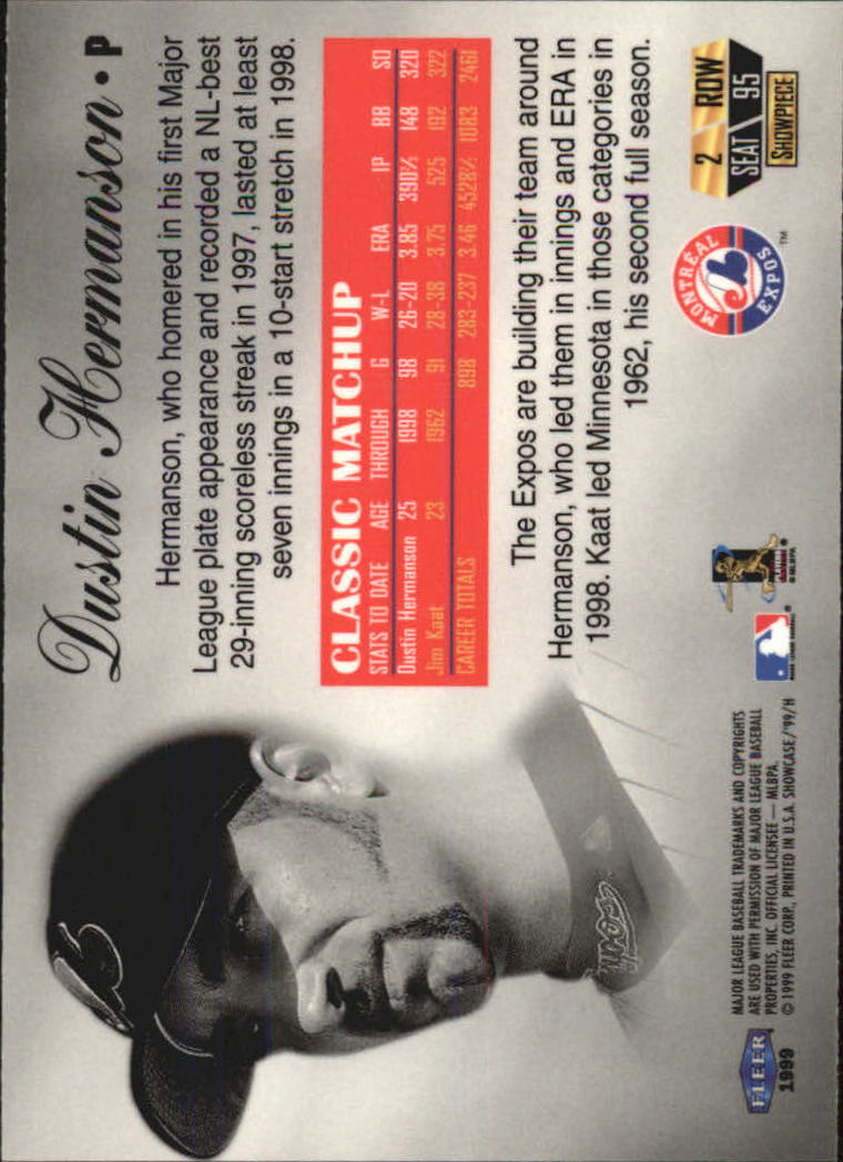 1999 Flair Showcase (Fleer) Baseball "Row 2" Parallel Cards - Picture 41 of 59