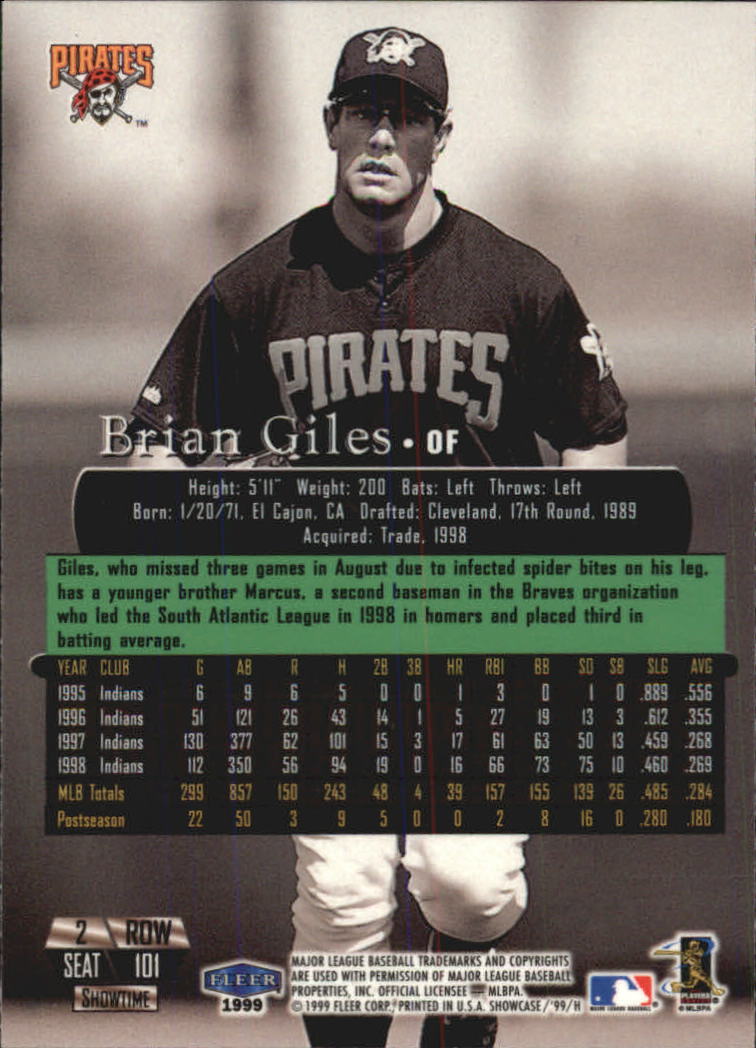 1999 Flair Showcase (Fleer) Baseball "Row 2" Parallel Cards - Picture 43 of 59