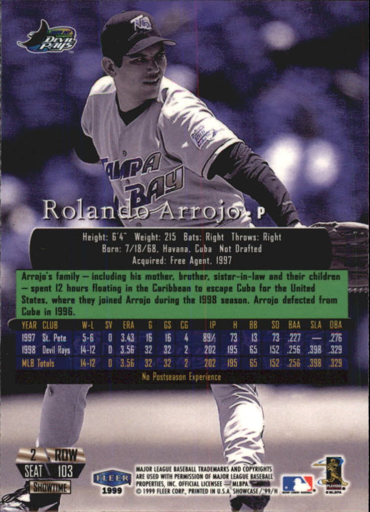 1999 Flair Showcase (Fleer) Baseball "Row 2" Parallel Cards - Picture 47 of 59