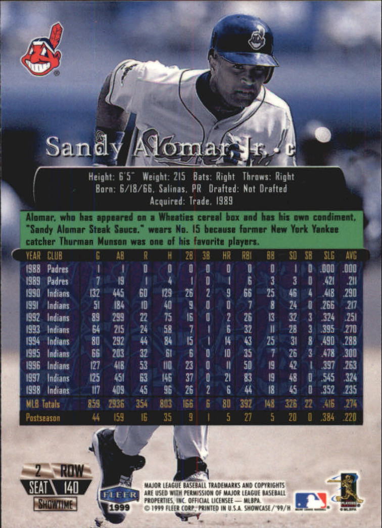 1999 Flair Showcase (Fleer) Baseball "Row 2" Parallel Cards - Picture 57 of 59