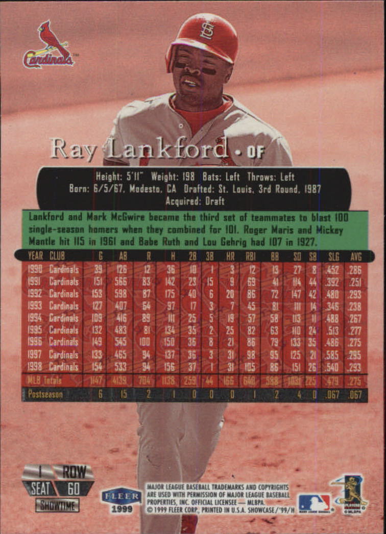 1999 Flair Showcase (Fleer) Baseball "Row 1" Parallel Cards - Picture 7 of 27