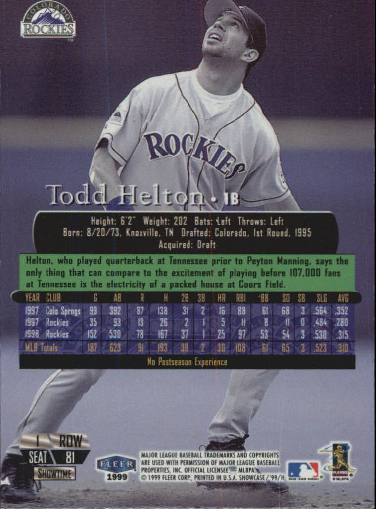 1999 Flair Showcase (Fleer) Baseball "Row 1" Parallel Cards - Picture 11 of 27