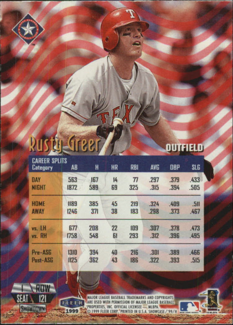 1999 Flair Showcase (Fleer) Baseball "Row 1" Parallel Cards - Picture 23 of 27